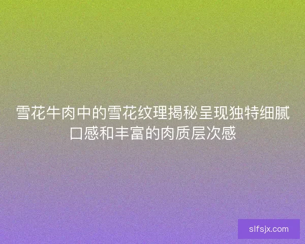 雪花牛肉中的雪花纹理揭秘呈现独特细腻口感和丰富的肉质层次感