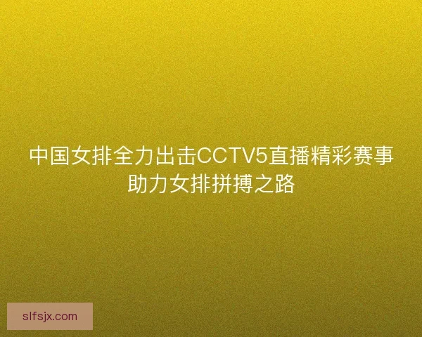 中国女排全力出击CCTV5直播精彩赛事助力女排拼搏之路
