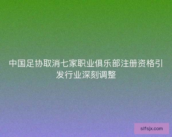 中国足协取消七家职业俱乐部注册资格引发行业深刻调整