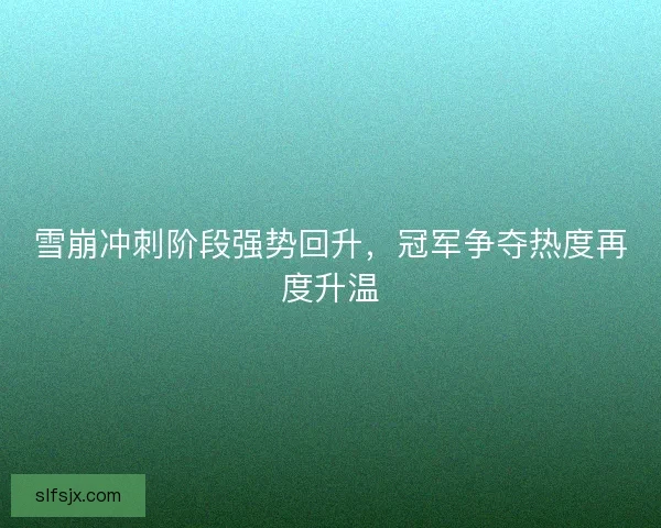 雪崩冲刺阶段强势回升，冠军争夺热度再度升温