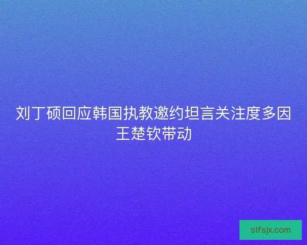 刘丁硕回应韩国执教邀约坦言关注度多因王楚钦带动